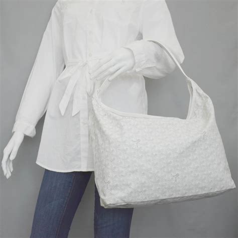 GOYARD Goyardine Fidji Zip Hobo White .